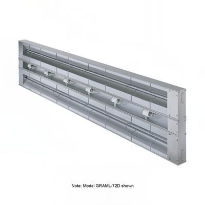 Hatco GRAML-108D3 208 108" Maximum Watts Infrared Strip Warmer - Double Rod, 1 Remote Toggle Control, 120/208v/1ph, Silver