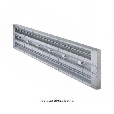 Hatco GRAML-72D6 208 72" Maximum Watts Infrared Strip Warmer - Double Rod, 1 Remote Toggle Control, 120/208v/1ph, Silver