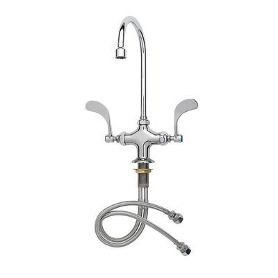 T&S B-0317 Faucet w/ 1 Hole, 4" Wrist Handles, Chrome