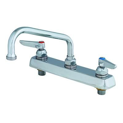 T&S B-1122 Deck Mount Faucet - 10" Swing Spout, 8" Centers