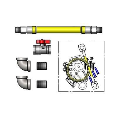 T&S HG-4D-36SK-FF 36" SwiveLink Gas Hose w/ Quick Disconnect & Cable Kit - 3/4" NPT