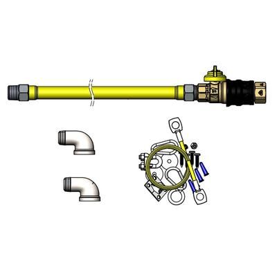 T&S HG-4D-48G-K 48" Gas Connector Hose w/ Quick Disconnect & Restraining Cable Kit