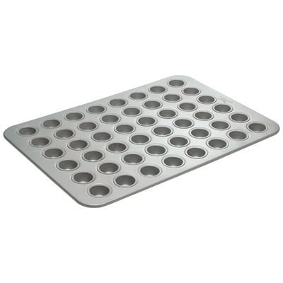 Winco HMF-48O 48 Compartment Mini Muffin Pan, Silicone Glazed Aluminized Steel