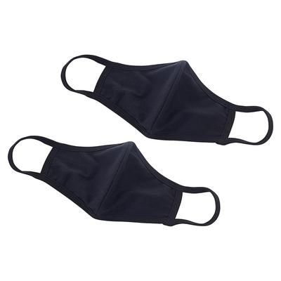 Winco MSK-1KML M/L Reusable Face Masks - 7 1/4" x 5 1/2", Cotton, Black, 2-Ply Cotton