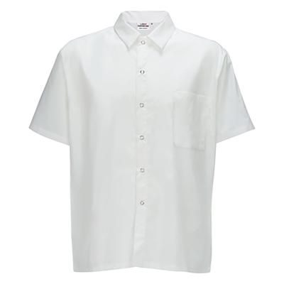 Winco UNF-1W4XL Broadway Chef's Shirt w/ Short Sleeves - Poly/Cotton, White, 4X