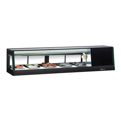 Turbo Air SAS-70R-N 71" Sushi Case w/ 4 Doors - Right Compressor, 115v, Right Side Compressor, Straight Glass, Black