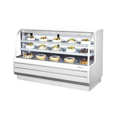 Turbo Air TCGB-72-W-N 72 1/2" Full Service Bakery Case w/ Curved Glass - 3 Levels, 115v, White