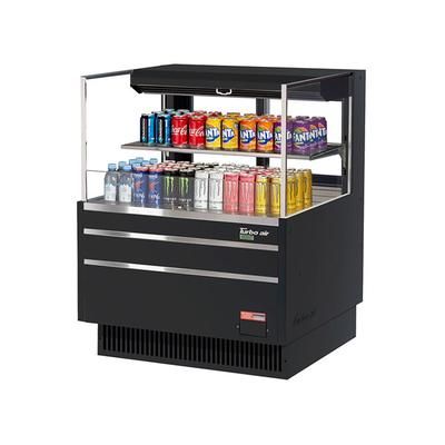 Turbo Air TOM-36L-UFD-B-2S-N 34 3/4" Horizontal Open Air Cooler w/ 2 Levels, 115v, 115 V, Black