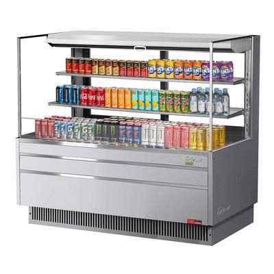 Turbo Air TOM-60L-UFD-S-3S-N 58 3/4" Horizontal Open Air Cooler w/ 3 Levels, 115v, 115 V, Silver