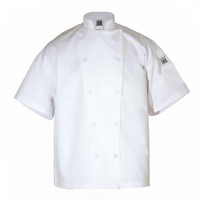 Chef Revival J005-L Poly Cotton Blend Chef Jacket, Short Sleeve, Large, White