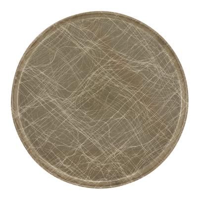 Cambro 1550214 16" Round Serving Camtray - Low-Profile, Fiberglass, Abstract Tan, Beige, Case of 12