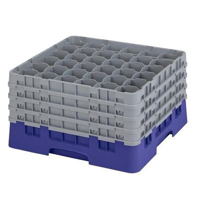 Cambro 36S900186 Camrack Glass Rack w/ 36 Compartments - 36 Gray Extenders, Navy Blue, Full Size