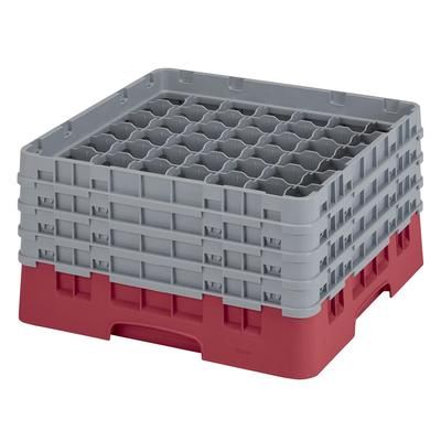 Cambro 49S800416 Camrack Glass Rack w/ 49 Compartments - 49 Gray Extenders, Cranberry, Full Size, Red