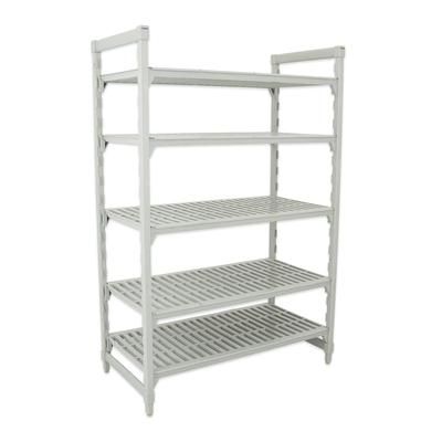 Cambro CPU244264V5480 42" NSF 5-Tier Polymer Shelf Kit - Camshelving Premium, 24"W, 64"H, 5 Vented Shelves, Gray