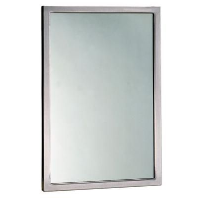 Bobrick 290FX 2436 Welded-Frame Mirror w/ Beveled Frame Edge, Stainless, Silver