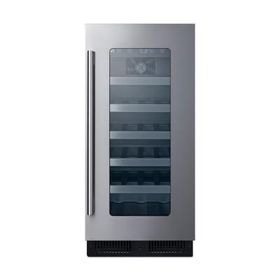 Summit ALWC15CSS 14 3/4" 1 Section Built In Commercial Wine Cooler w/ 1 Zone - 23 Bottle Capacity, 115v, Silver