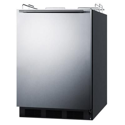 Summit SBC58BLBIADANK 24" Kegerator Commercial Beer Dispenser w/ 2 Keg Capacity - No Tap Kit, Stainless, 115v, Silver