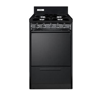 Summit TNM1107C 20"W Gas Stove w/ 4 Burners - Black, Natural Gas, Gas Type: NG