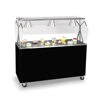 Vollrath 38764 60" Mobile Food Bar w/ Enclosed Base & Stainless Top, Cherry Woodgrain, Brown