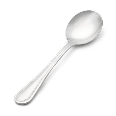 Vollrath 48225 6 1/8" Bouillon Spoon with 18/0 Stainless Grade, Brocade Pattern, Silver, 1 Dozen