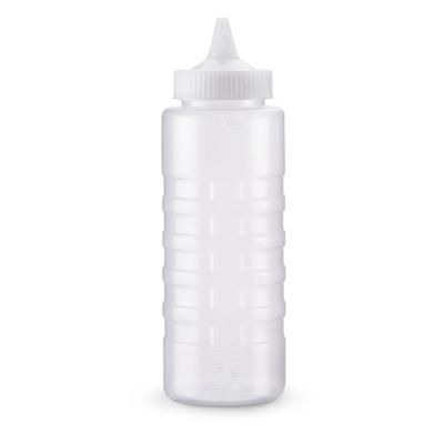 Vollrath 5132-13 32 oz Squeeze Bottle Dispenser - Wide Mouth, Clear Cap, Clear, 1 Dozen