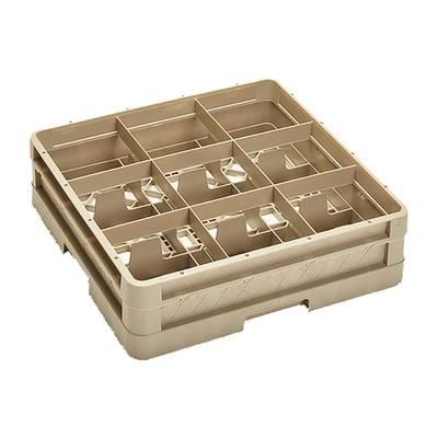 Vollrath CR10F Traex Full Size Glass Rack w/ 9 Compartments - 9 Extender, Beige