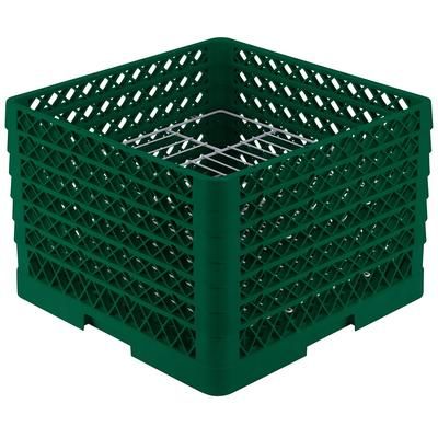 Vollrath PM1912-6 19 Dishwasher Rack - 19 Plate Capacity, 6 Extenders, Green