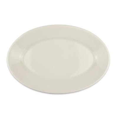 Homer Laughlin HL15700 13 3/8" x 9 1/4" Oval Platter - China, Ivory, White, 1 Dozen