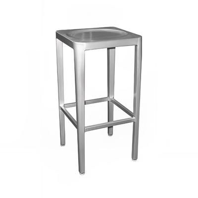 emu AB1206 Backless Commercial Bar Stool w/ Metal Seat, Brushed Aluminum, Foot Rest