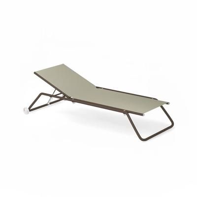 emu E207PK1QS (23-300/42) Snooze Indoor/Outdoor Stackable Chaise - Raspberry Fabric w/ White Steel Frame, 36" x 84.5" x 40", White and Ice