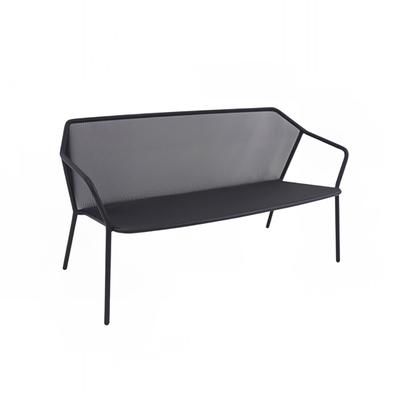 emu E527 (73) 55" Outdoor Loveseat w/ Steel Mesh Back & Seat - Steel Frame, Cement