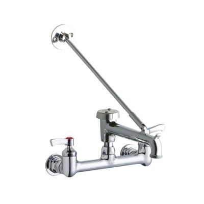 Elkay LK940BP07L2H Splash Mount Faucet w/ 7" Polished Bucket Hook Spout & 2" Wrist Blade Handles - 8" Centers