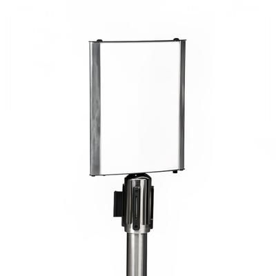 CSL 5547 Sign Holder For Crowd Control Stanchion, Aluminum Frame, Silver