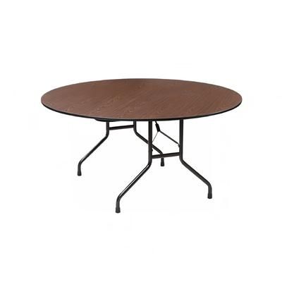 Royal Industries CORBT60R 60" Round Folding Banquet Table w/ Walnut Melamine Top, 29"H