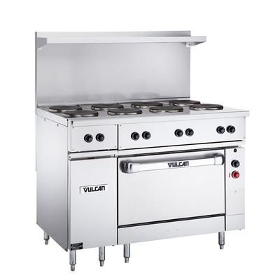 Vulcan EV48S-4HT240 48" EV Series Commercial Electric Range w/ 4 Hot Tops, 240v/1ph/3ph, Stainless Steel