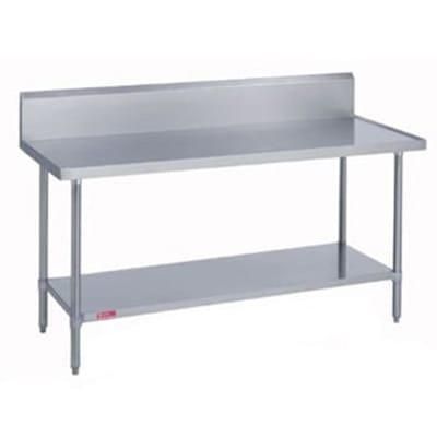 Duke 314-3672-10R 72" 14 ga Work Table w/ Undershelf & 300 Series Stainless Steel Top, 9 1/2" Backsplash