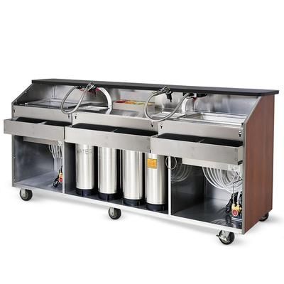 FWE BBC-8 L5 96"L Portable Bar w/ 60 lb Ice Bin, Hibiscus Cherry, Brown