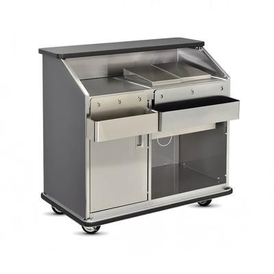 FWE CB-4 L6 48"L Conventional Portable Bar, Stainless Interior, Pinnacle Walnut, Brown