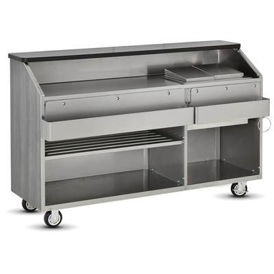 FWE CB-6 L4 72"L Conventional Portable Bar, Stainless Interior, Harvest Maple, Brown