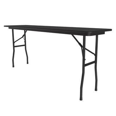 Correll CF1896M-07 96" Rectangular Folding Table w/ Black Granite Melamine Top, 29"H