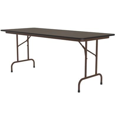 Correll CF2460M-01 60" Rectangular Folding Table w/ Walnut Melamine Top, 29"H, Black