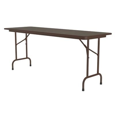 Correll CF2496PX-01 96" Rectangular Folding Table w/ Walnut Top, 29"H, Black