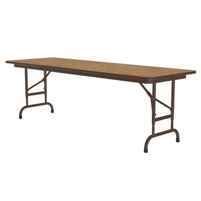 Correll CFA2472M-06 72" Rectangular Folding Table w/ Medium Oak Melamine Top, 32"H, Brown