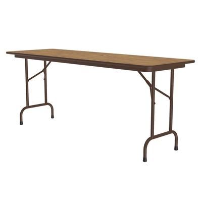 Correll PC2496P-06 96" Rectangular Folding Table w/ Medium Oak Plywood Top, 29"H, Brown