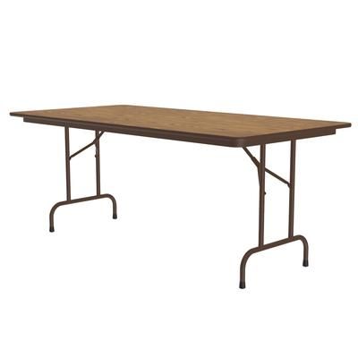 Correll PC3696P-06 96" Rectangular Folding Table w/ Medium Oak Plywood Top, 29"H, Brown