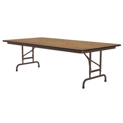 Correll PCA3672P-06 72" Rectangular Folding Table w/ Medium Oak Plywood Top, 32"H, Brown