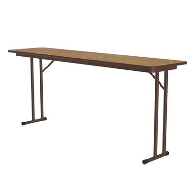 Correll ST1872PX-06 72" Rectangular Folding Seminar Table w/ Oak Top, 29"H, Brown