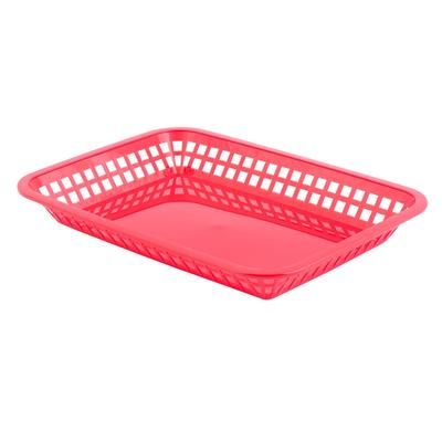 Tablecraft 1079R Platter Basket, 11 3/4 x 8 1/2 x 1 1/2", Rectangular, Red, 1 Dozen