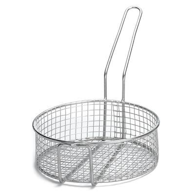 Tablecraft 988 Fryer Basket w/ Uncoated Handle & Front Hook, 10 1/2" x 10 1/2" x 3 1/2", Stainless Steel