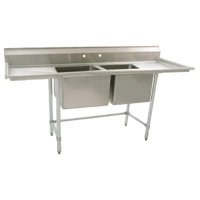 Eagle Group S16-20-2-18 81" 2 Compartment Sink w/ 20"L x 20"W Bowl, 14" Deep, Stainless Steel